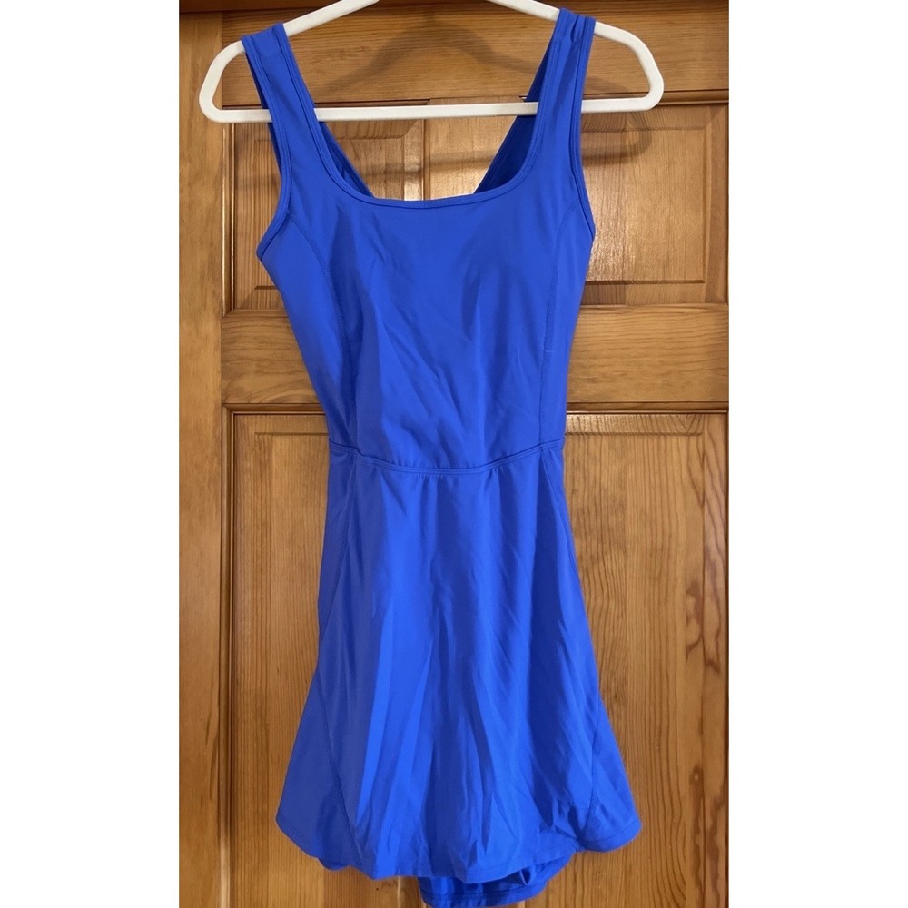 Halara Women's Blue Easy Peasy Dress Build-In Bra and Shorts w/ Pockets Sz M
